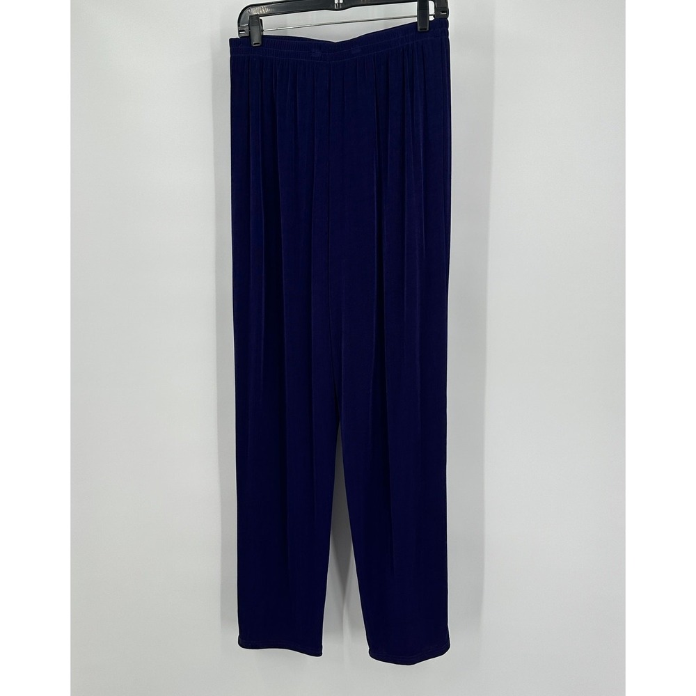 Womens Vintage Slinky Travel Pants Size L/XL Purple Minimalist Capsule Academia